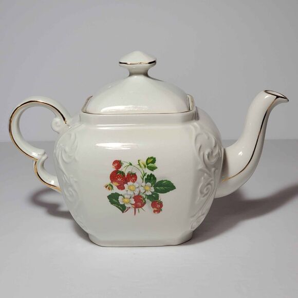 Ellgreave Teapot Strawberries Vintage - Picture 4 of 7